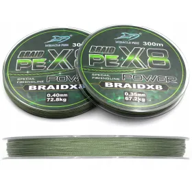 Plecionka Wędkarska BRAID PE x8 splotów MOCNA 300m 0,10 16kg