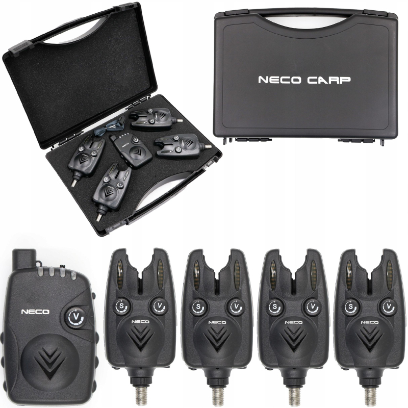 Zestaw sygnalizatorów brań z centralka Neco CM-Pro 104 4+1