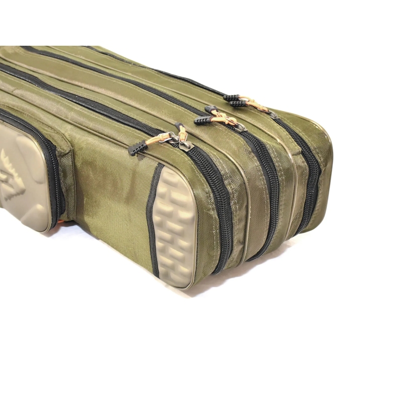 Pokrowiec wędkarski 3 komory usztywniany 120cm olive