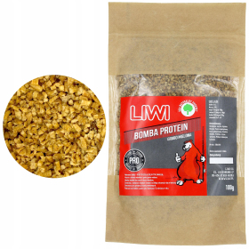 Mączka z białych robaków i pinki, grubo mielona. Naturalne białko.