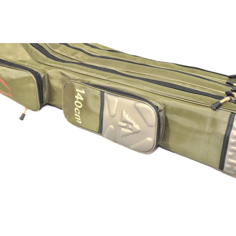 Pokrowiec wędkarski 3 komory usztywniany 150cm olive