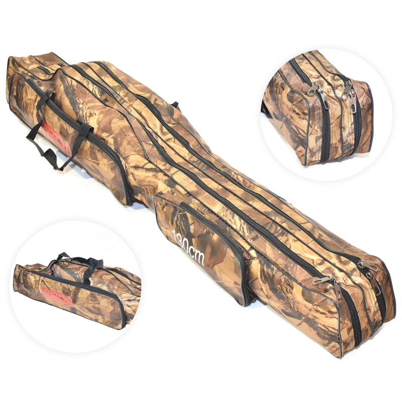 Pokrowiec wędkarski 2 komory camo 130cm