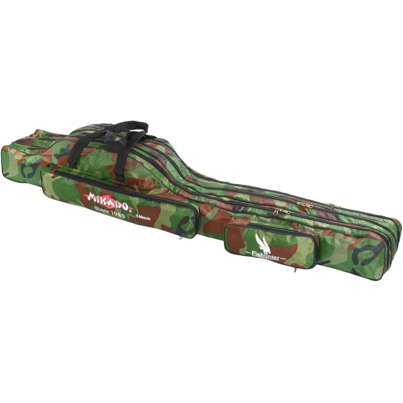 Pokrowiec wędkarski mikado 3 komory camo 140cm