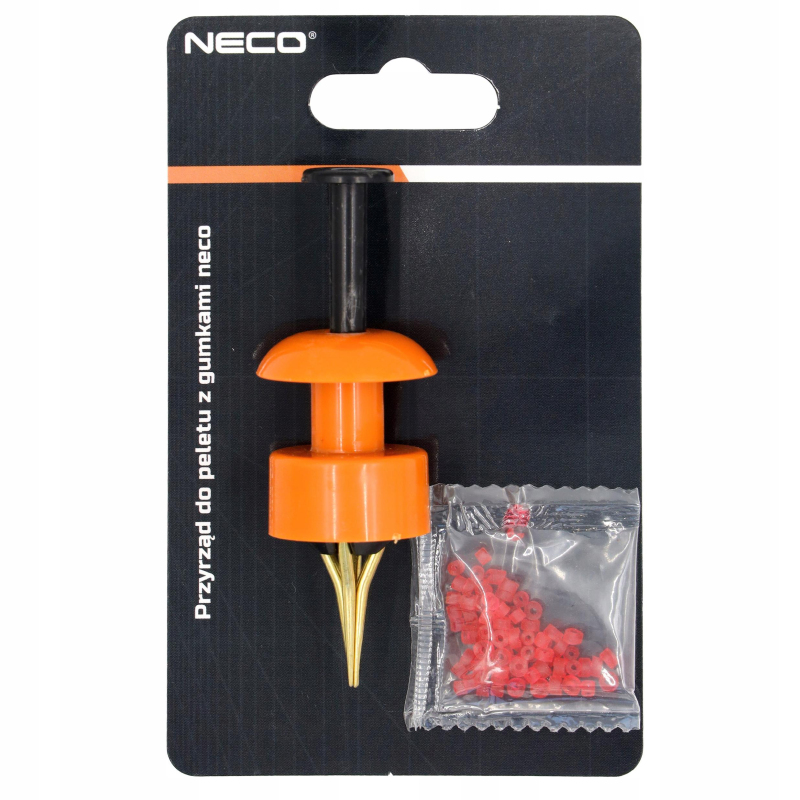 PRZYRZĄD SZCZYPCE WĘDKARSKIE NECO DO ZAKŁADANIA GUMEK PELLETU + GUMKI