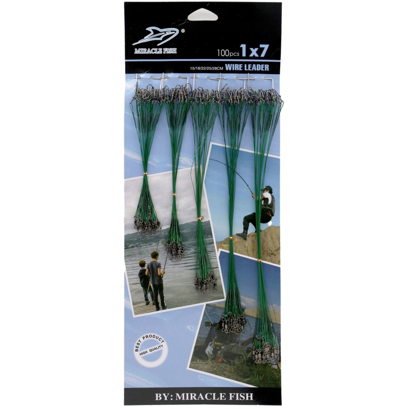 STALOWE PRZYPONY STALKI NA SZCZUPAKA 100 SZT ZIELONE