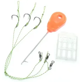 Zestaw karpiowy igła stopery przypony hak 8
