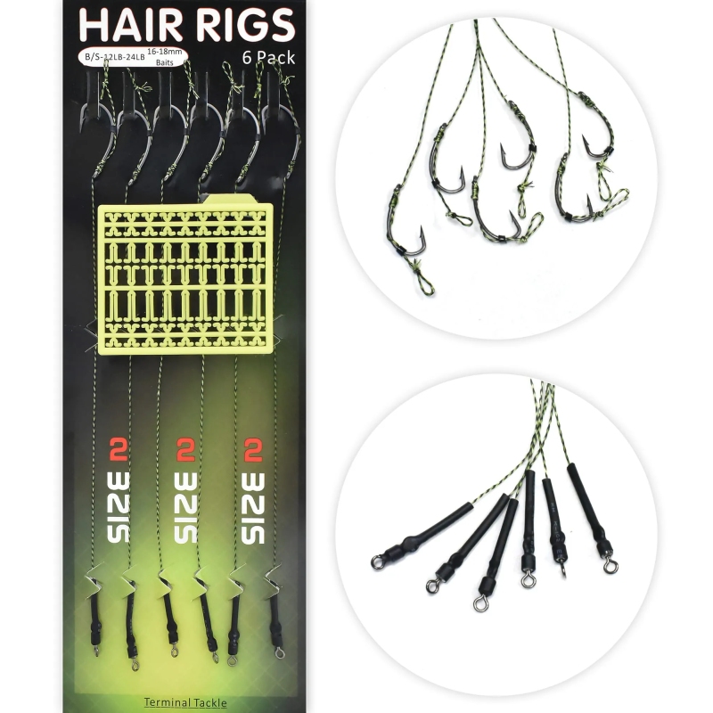 Przypony karpiowe plecionka z włosem hak 2 duży