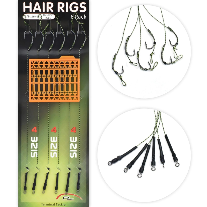 Przypony karpiowe plecionka z włosem hak 4 duży