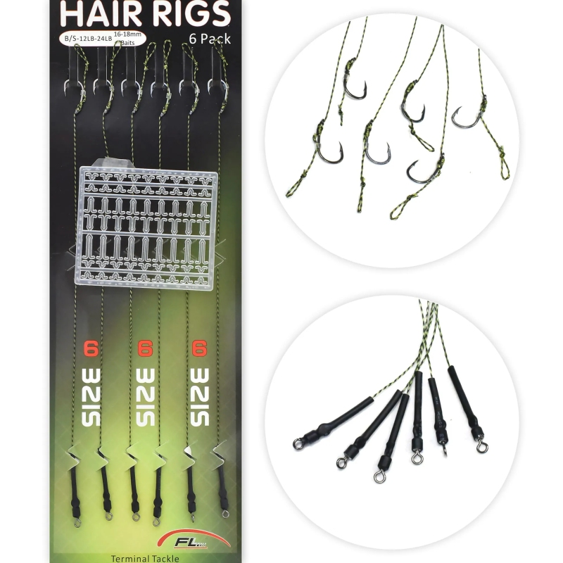 Przypony karpiowe plecionka z włosem hak 6 mały