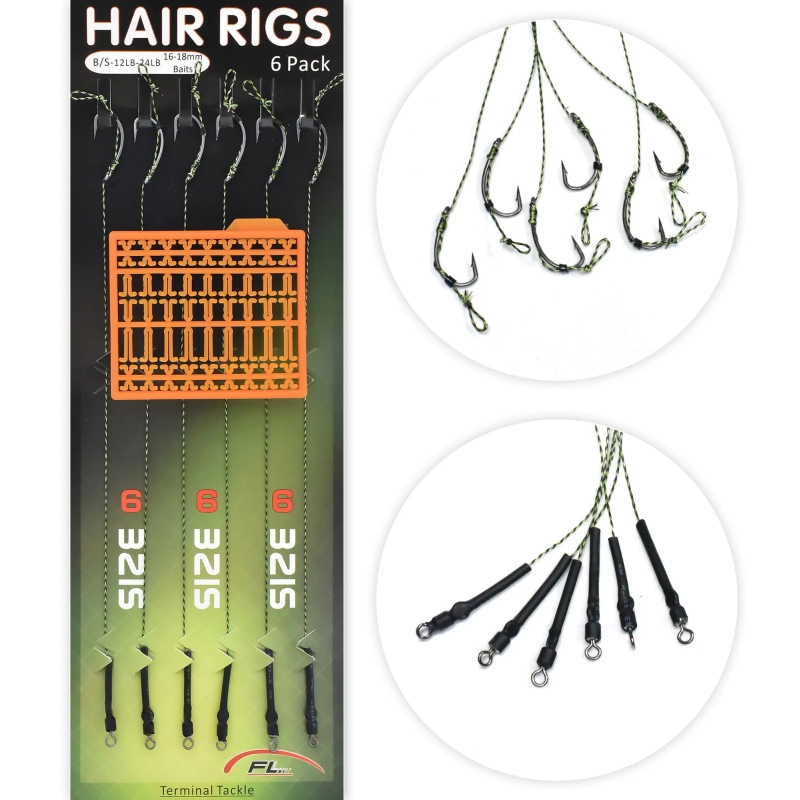 Przypony karpiowe plecionka z włosem hak 6 duży