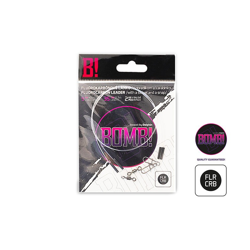 Delphin przypon fluorocarbonowy z krętlikiem i agrafką 15cm 5kg