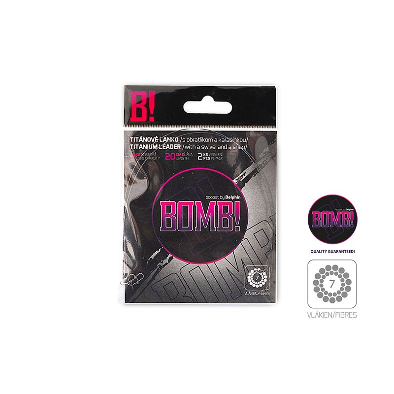 Delphin przypon tytanowy 1x7 z krętlikiem i agrafką 20cm 7kg