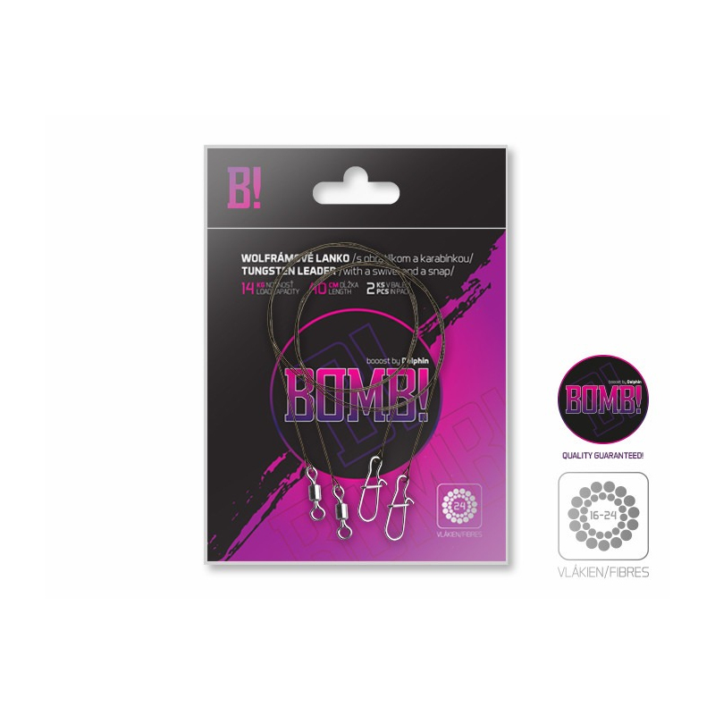 Delphin przypon wolframowy z krętlikiem i agrafką 20cm 5kg