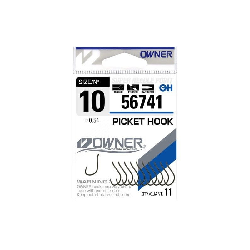 Haczyki Owner picket hook bezzadziorowe rozm. 6