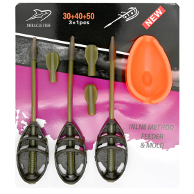 Zestaw koszyków Method Feder in-line z lotką 30+40+50g z foremką silikonową