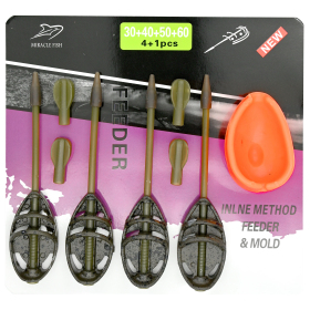 Zestaw koszyków Method Feder in-line z lotką 30+40+50+60g z foremką silikonową