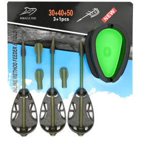 Zestaw koszyków Method Feder in-line z lotką Large 30+40+50g z foremką