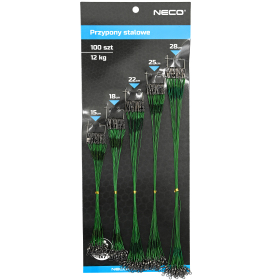 Zestaw stalowych przyponów 100szt. zielone