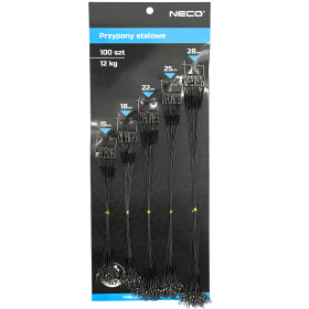 Zestaw stalowych przyponów 100szt. czarne