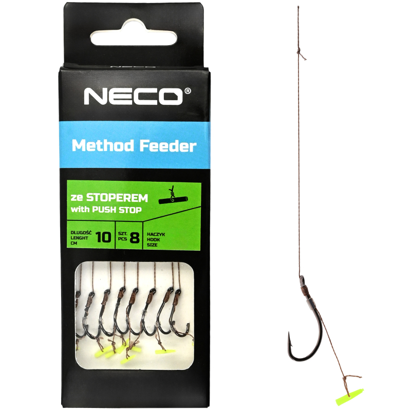 Przypony do method feeder na plecionce wiązane push stop hak nr 6 Przypony do method feeder na plecionce wiązane push stop hak nr 6