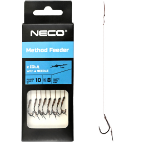Przypony do method feeder na plecionce wiązane z igłą hak nr 12