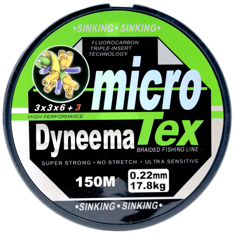 Plecionka Micro Tex Dyneema Zielona 0,10mm