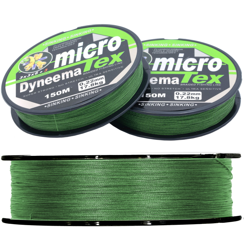 Plecionka Micro Tex Dyneema Zielona 0,28mm