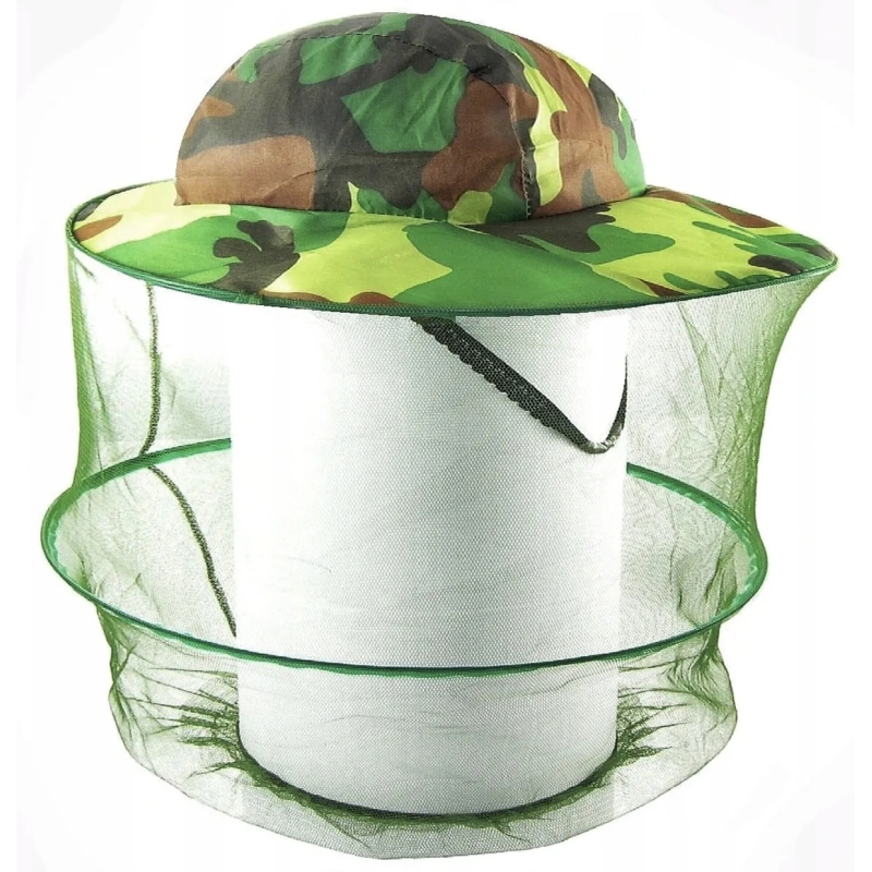 KAPELUSZ CZAPKA NA KOMARY MESZKI MOSKITIERA FL ROZ. UNIWERSALNY KOLOR CAMO