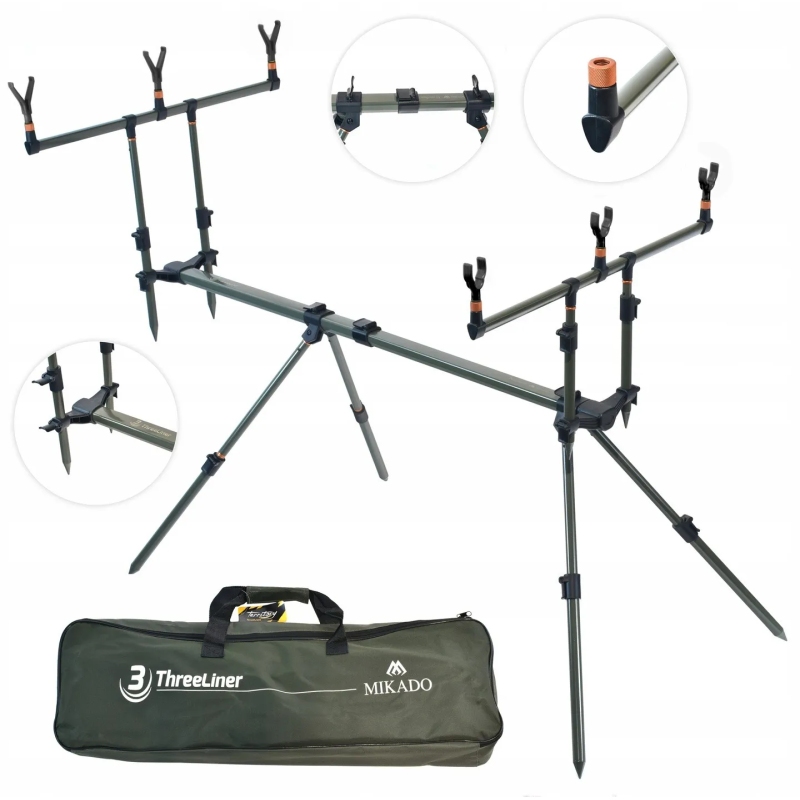 Stojak mikado - rod pod na 3 wędki threeliner