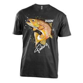 Koszulka Jaxon Nature czarna pstrąg rozm. L
