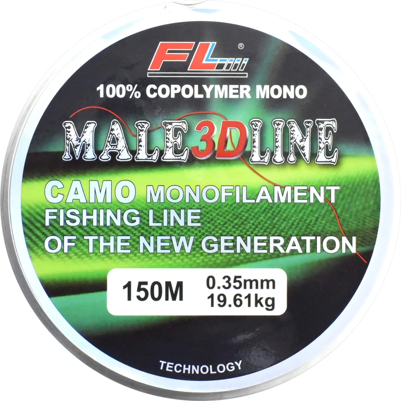 Żyłka fl male 3d line camo tonąca 0,30mm 150m