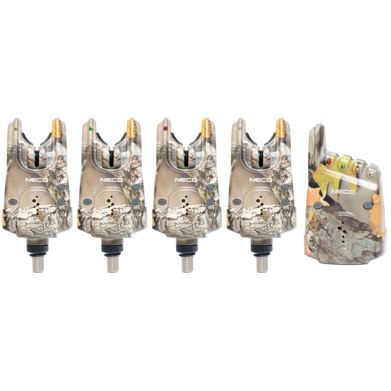 Zestaw sygnalizatorów brań z centralka Neco C 104 camo 4+1