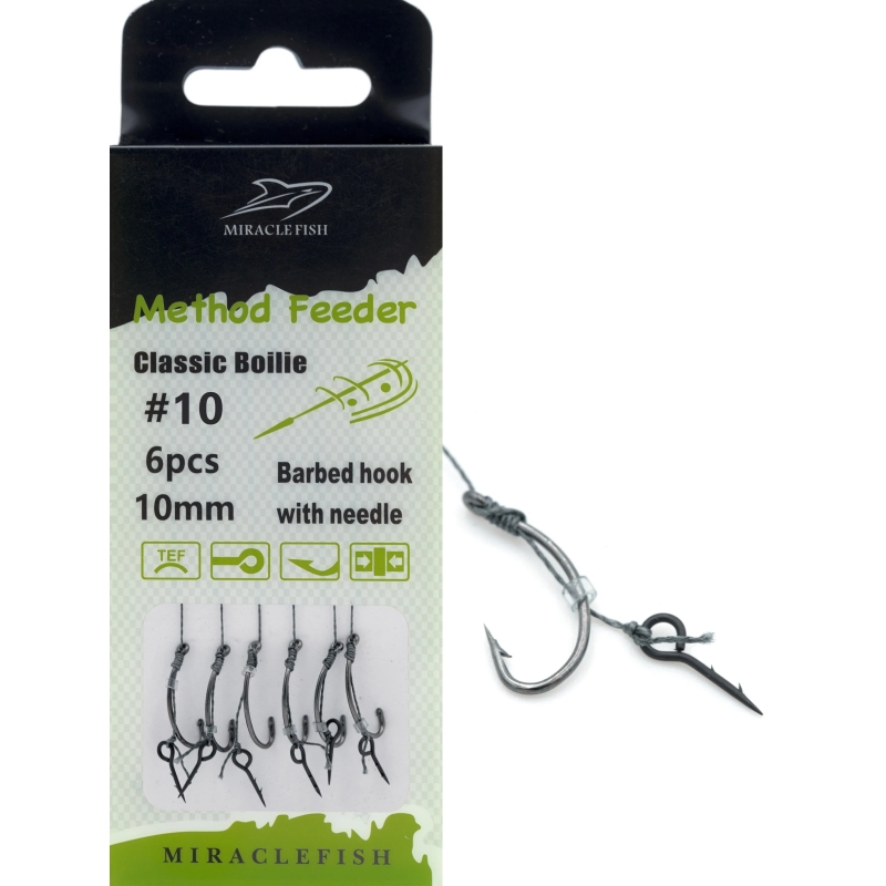 Przypony haki teflonowe method feeder z igłą r10