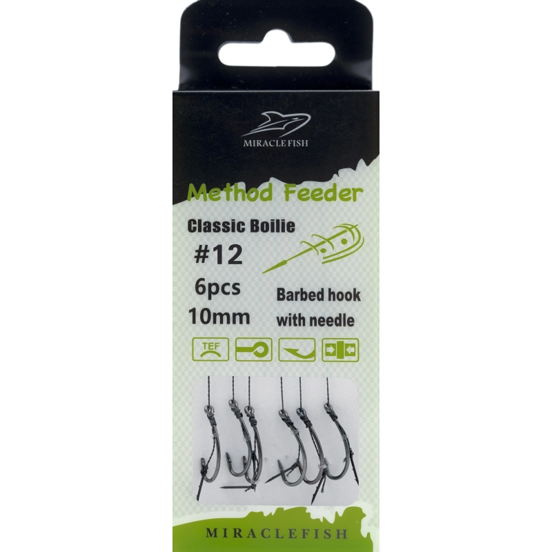 Przypony haki teflonowe method feeder z igłą r12