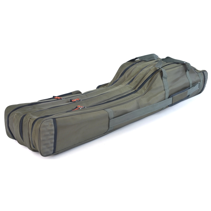 Pokrowiec wędkarski wzmacniany zielony 3 komory 140cm