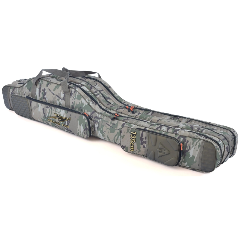 Pokrowiec wędkarski wzmacniany moro 3 komory 135cm