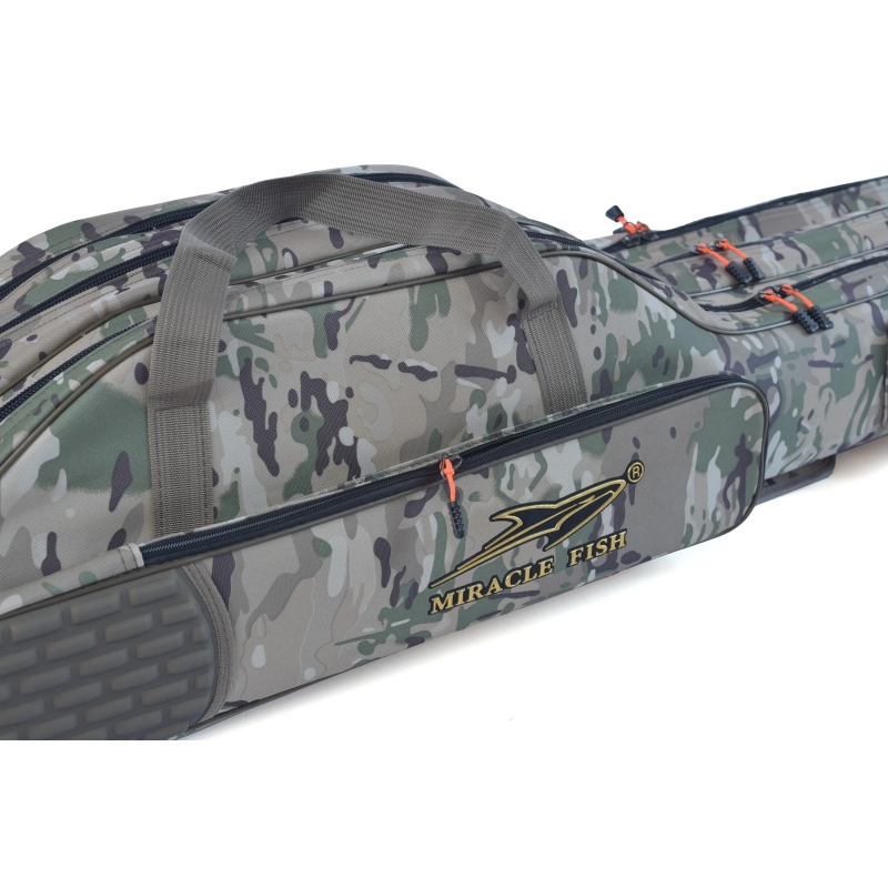 Pokrowiec wędkarski wzmacniany moro 3 komory 135cm