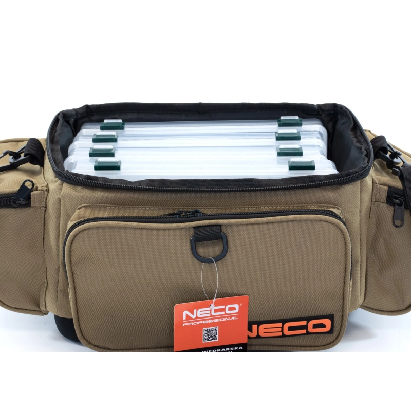 Torba wędkarska neco z 4 pudełkami 30x21x22cm