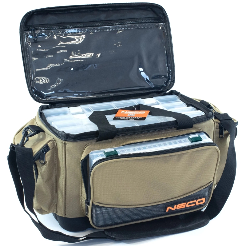 Torba wędkarska neco z 4 pudełkami 37x22x25cm