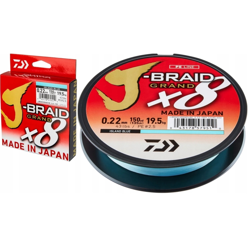 DAIWA PLECIONKA J-BRAID X8E 0,13MM 135M NIEBIESKA