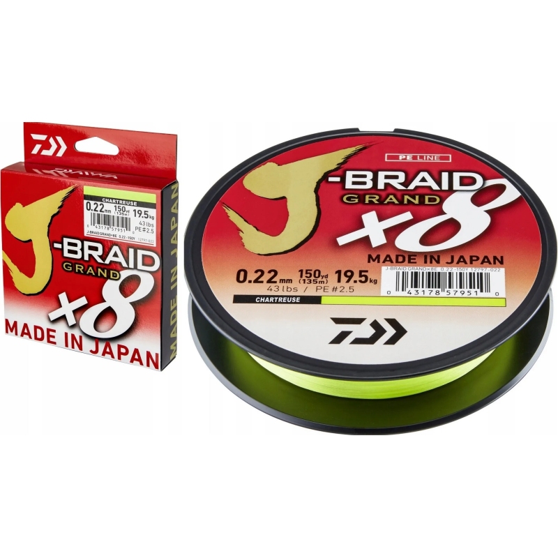 DAIWA PLECIONKA J-BRAID X8E 0,18MM 135M ZIELONA
