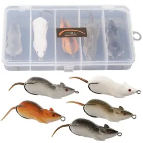 MYSZ SZCZUR PRZYNĘTA WĘDKARSKA 5SZT+PUDEŁKO