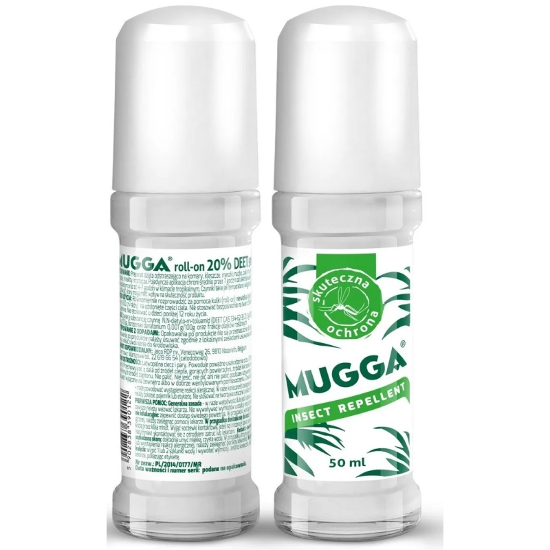 MUGGA ROLL-ON 20% DEET MLECZKO NA KOMARY KLESZCZE