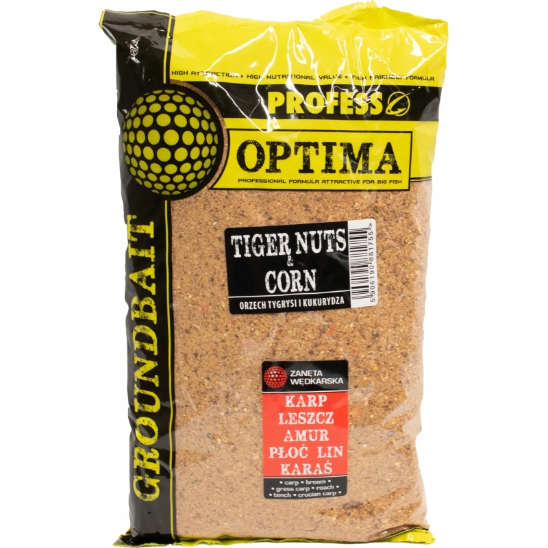 Zanęta wędkarska PROFESS OPTIMA orzech tygrysi kukurydza 1kg