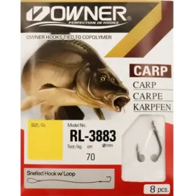 Haczyki OWNER Iseama Carp nr 4 z przyponem 0,22mm