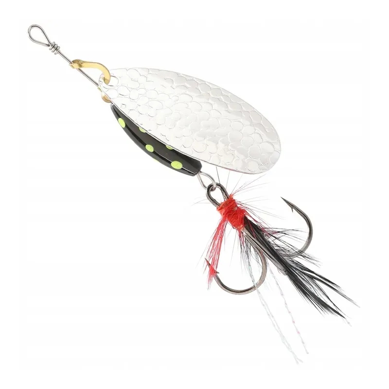 Błystka Obrotówka Mikado M-Grub 4 - Srebna / Black Lemon 13g