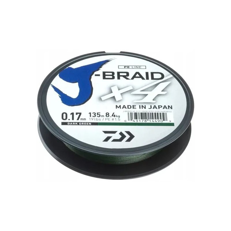 DAIWA PLECIONKA J-BRAID X4E 0,07 MM 135M C. ZIELONA