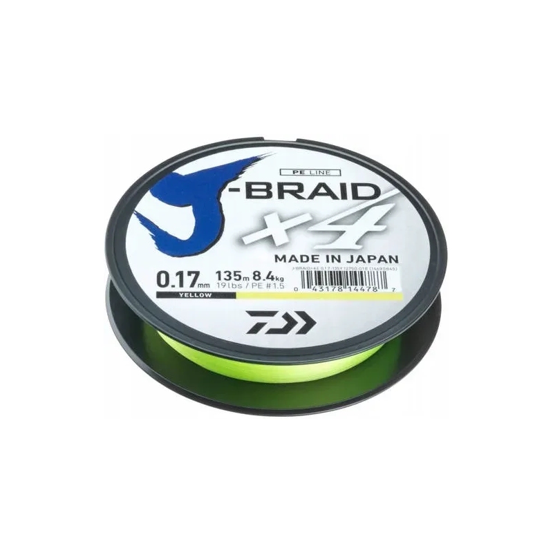 DAIWA PLECIONKA J-BRAID X4E 0,15MM 135M ŻÓŁTA