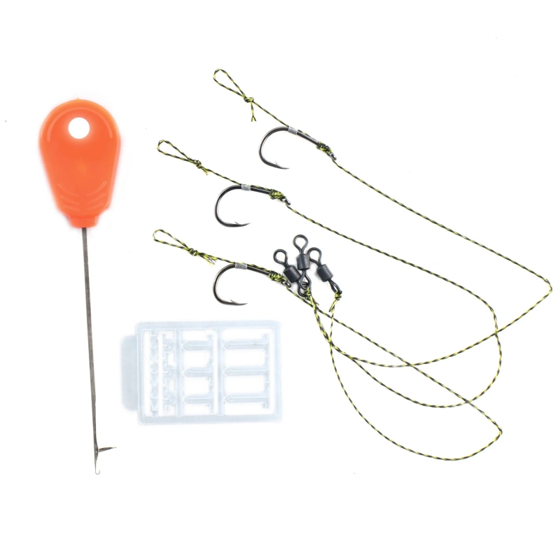 Zestaw karpiowy igła stopery przypony hak 6