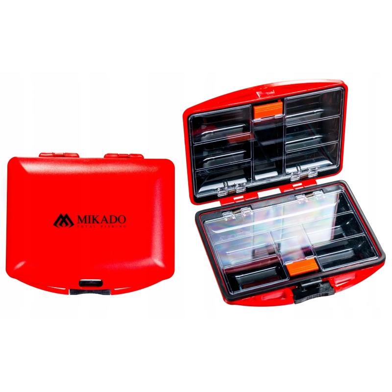 Pudełko dwustronne organizer na akcesoria wędkarskie haczyki krętlik